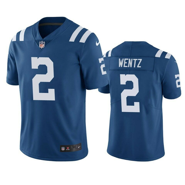 Men's Indianapolis Colts #2 Carson Wentz Blue Vapor Untouchable Limited Stitched NFL Jersey (Check description if you want Women or Youth size)